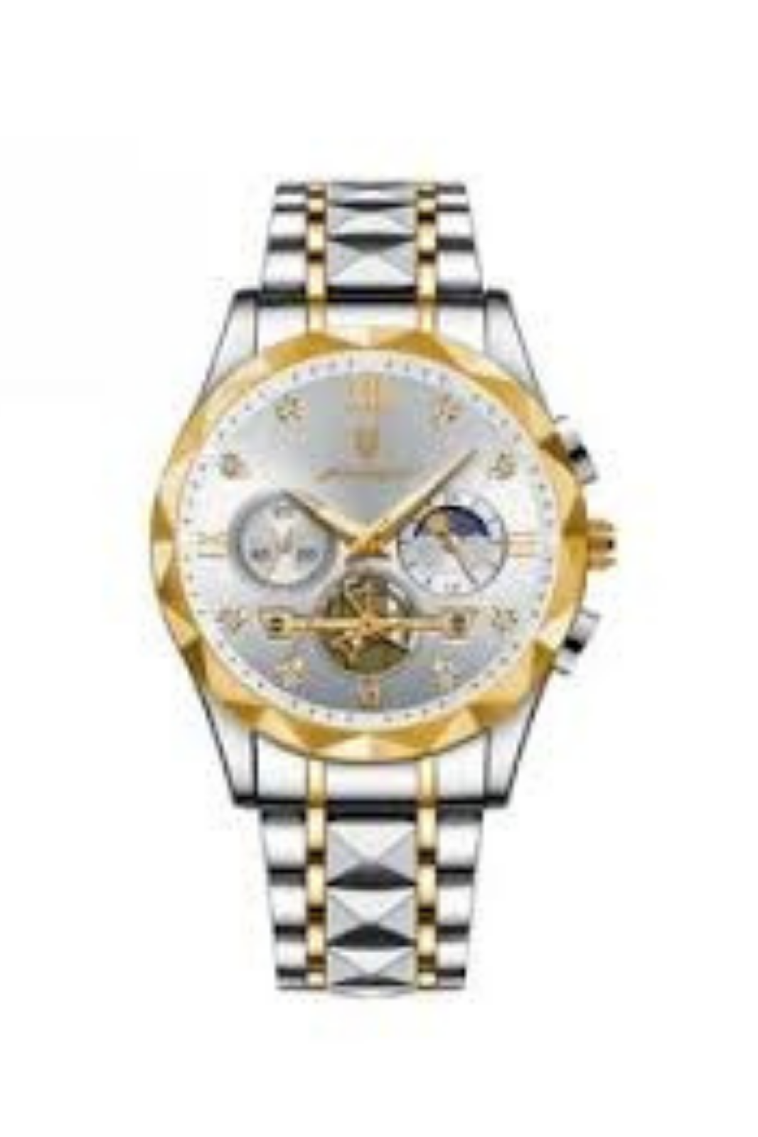 Luxury Diamond-Cut Chronograph Watch